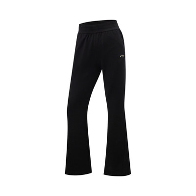 李宁正品健身系列女子时尚简约透气耐磨休闲针织运动长裤AKLW152