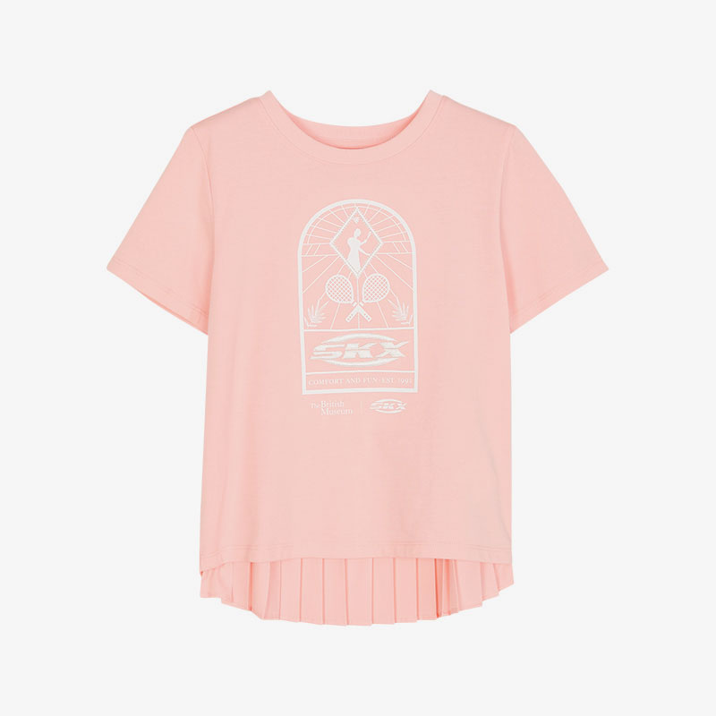 Skechers/斯凯奇正品新款大英博物馆女童时尚运动舒适短袖T恤