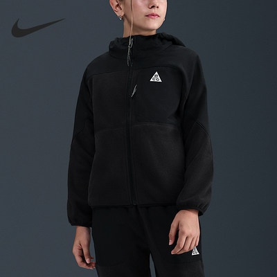 Nike/耐克正品2025大童摇粒绒拉链经典夹克外套HQ9606-010