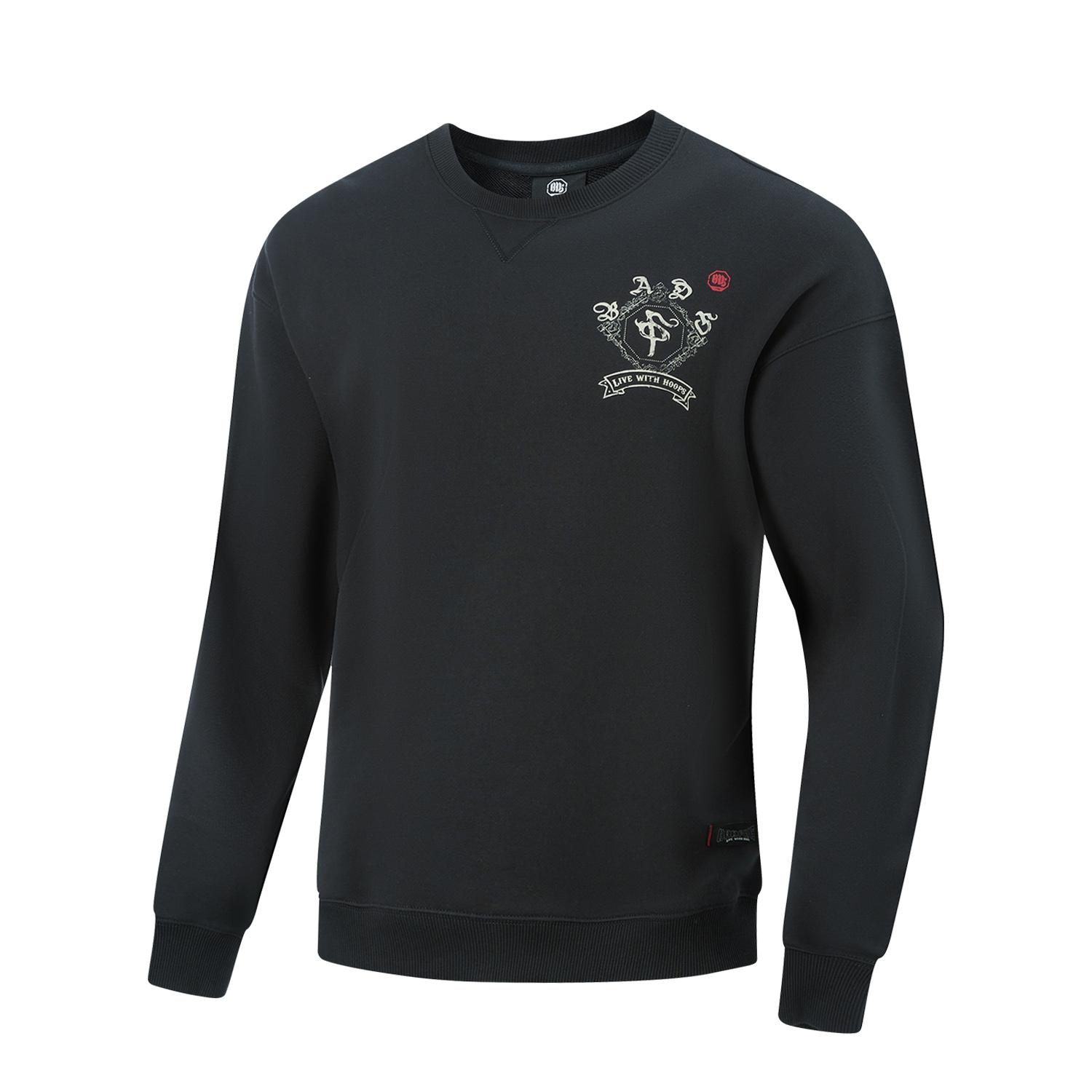 李宁正品反伍BADFIVE问鼎中原男子圆领印花套头运动卫衣AWDVG61