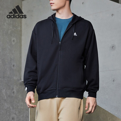 Adidas/阿迪达斯正品新款情侣款连帽开衫针织外套IV7607