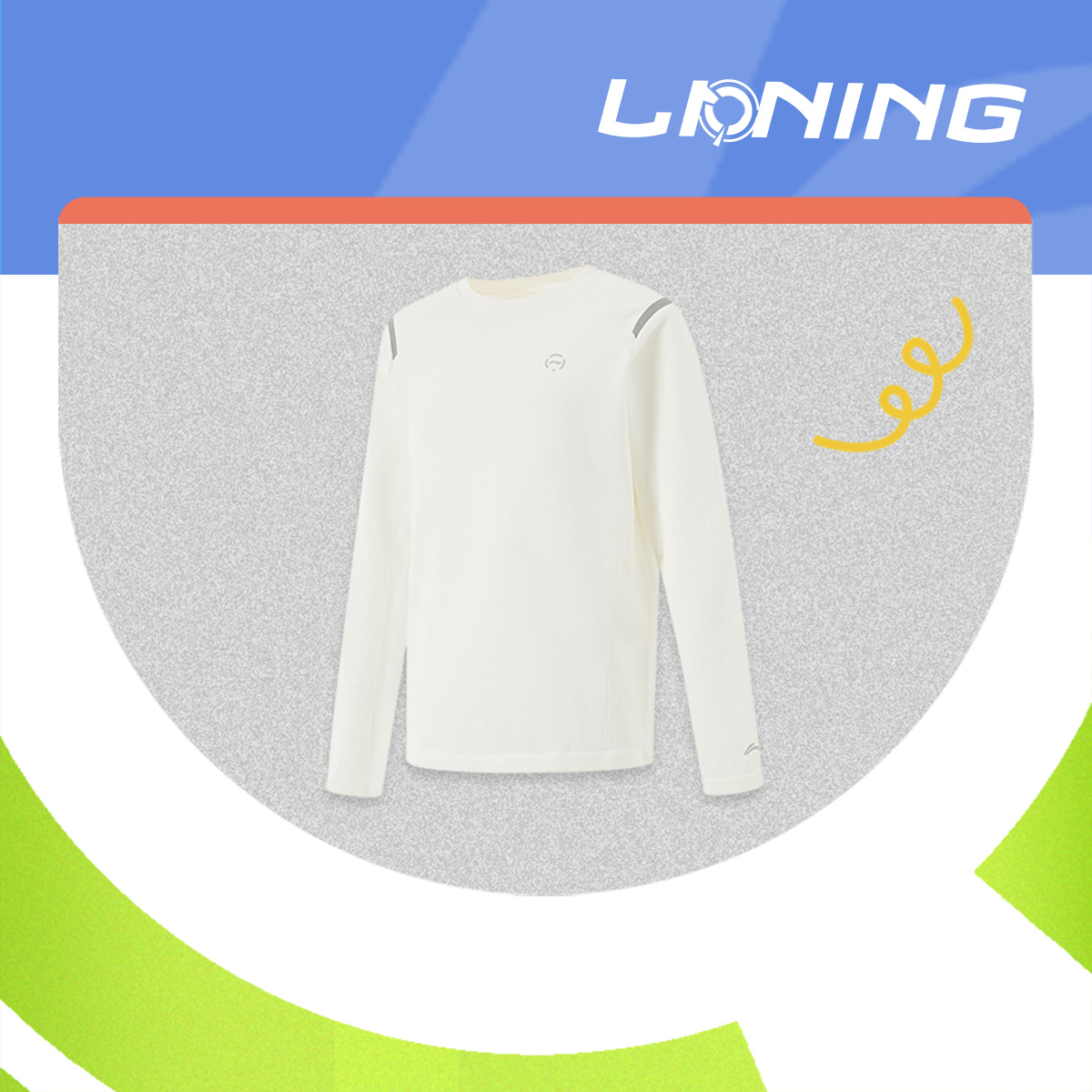 李宁正品综合体能系列女大童反光速干高弹针织运动上衣YWYU042