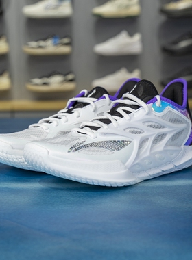 李宁正品闪击12男子缓震耐磨稳定支撑实战低帮篮球鞋ABAV069-2