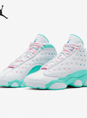 Nike/耐克正品AIR JORDAN 13 Aurora Green GS 女子篮球鞋 439358