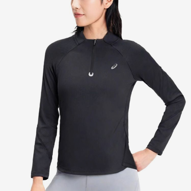 Asics/亚瑟士正品2025新款女子跑步运动立领长袖T恤2012D246-001