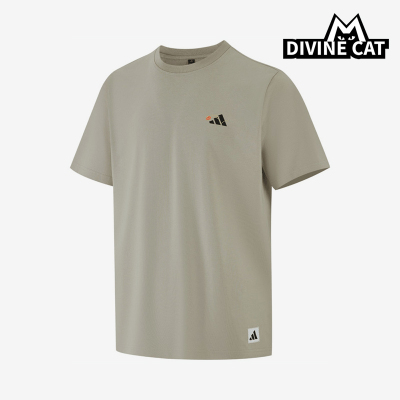 Adidas/阿迪达斯正品S新款男卡其灰色运动经典休闲短袖T恤KC2867