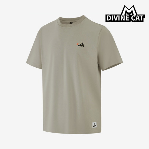 Adidas/阿迪达斯正品S新款男卡其灰色运动经典休闲短袖T恤KC2867