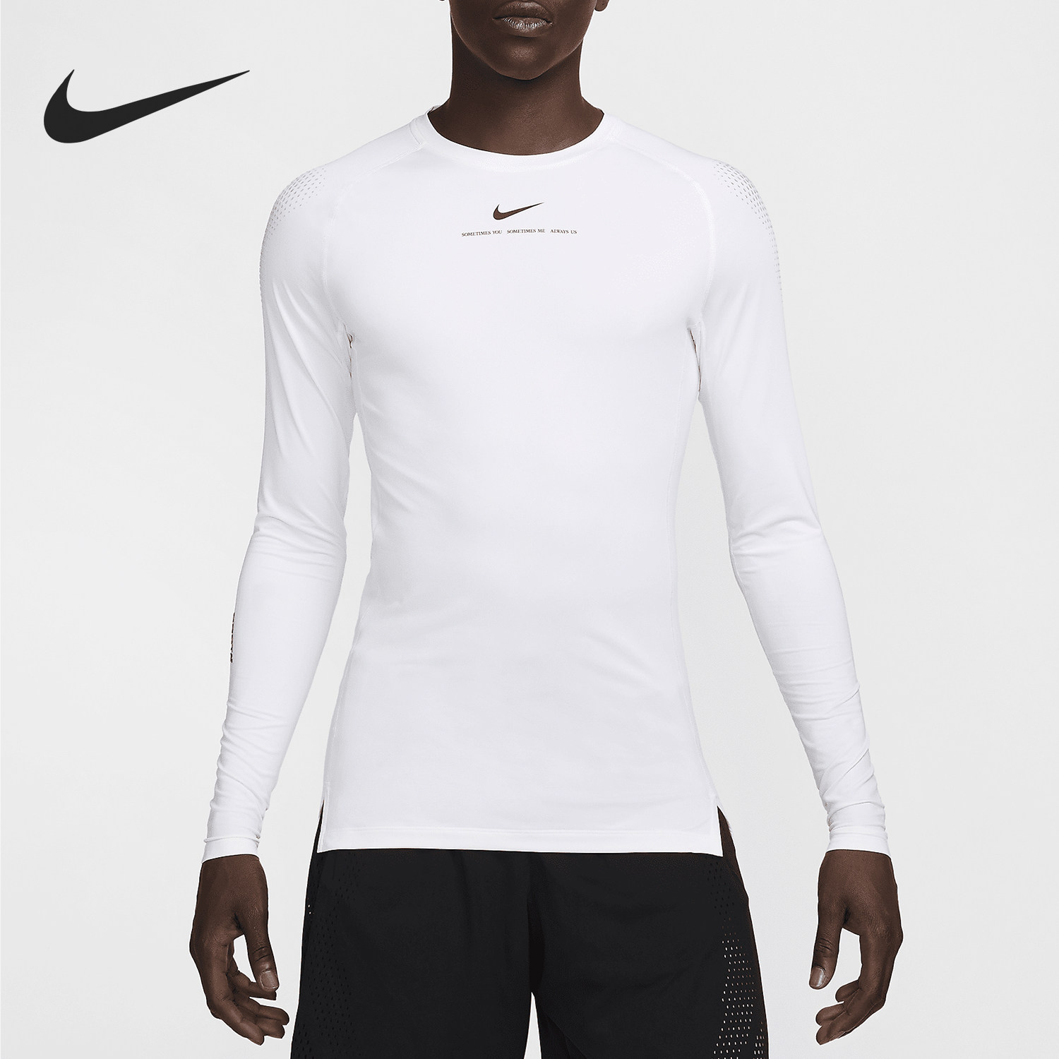 Nike/耐克正品Drake男士修身圆领针织运动训练长袖DN0001-100