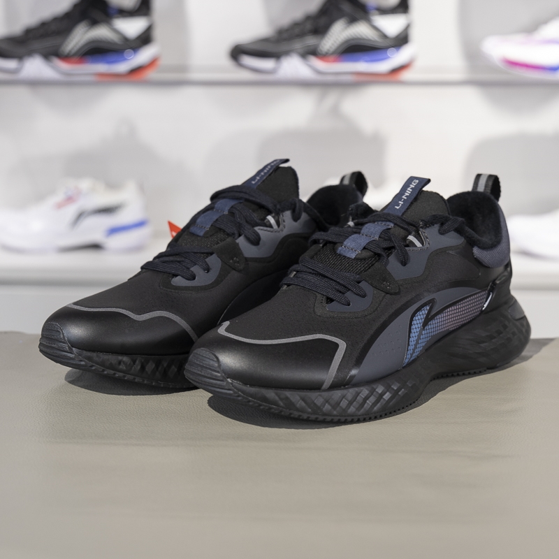 李宁正品男子加绒保暖慢跑鞋