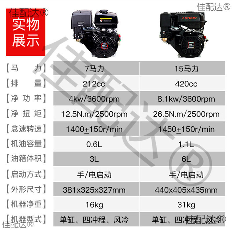 15马力汽油发动机船用园林农用