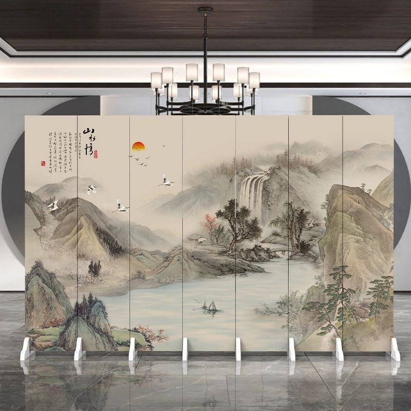 中式屏风隔断客厅遮挡饭店包间移动折叠茶室办公室简易双面折屏障