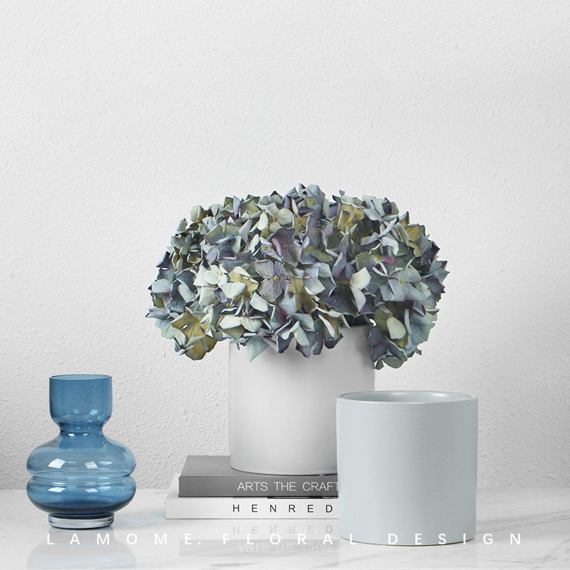 简约现代客厅蓝色绣球花陶瓷花瓶
