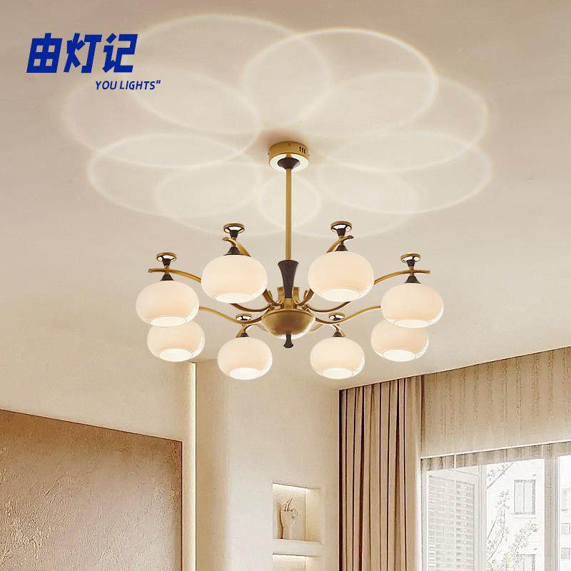 由灯9077记法式中古美吊灯客厅拉德室现子代美式复古柿餐厅卧大厅