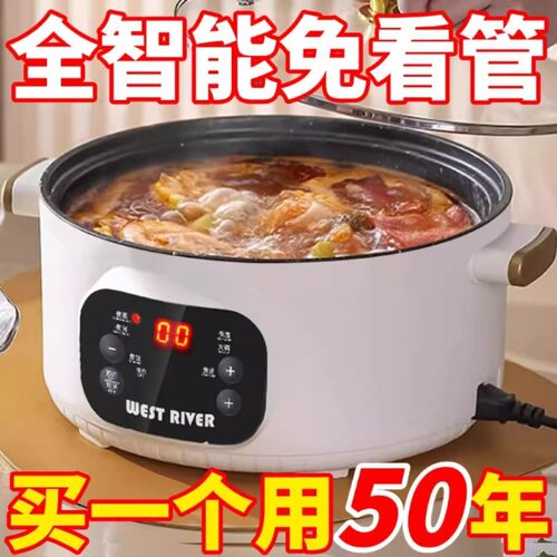 德国电煮锅全自动电炒锅多功能电饭锅家用电火锅蒸煮智能预约保温