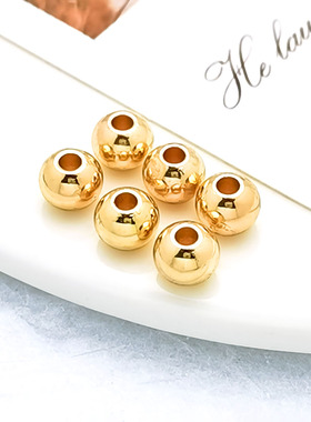 304不锈钢通孔光珠2-8mm手工常用光面散珠挂饰炉内真空电镀不褪色