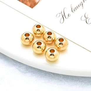 304不锈钢通孔光珠2-8mm手工常用光面散珠挂饰炉内真空电镀不褪色