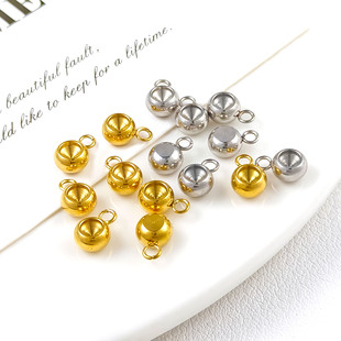 304不锈钢钻杯吊坠圆吊项链吊坠尾链坠子炉内真空电镀diy饰品配件