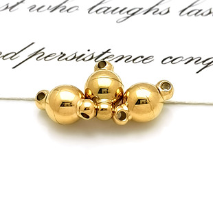 304不锈钢饰品精抛光球形磁铁扣6 12mm球扣强力磁吸扣珍珠手链扣