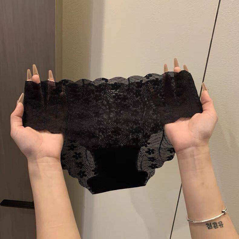 女人味十足性感无痕刺绣少女蕾丝内裤女舒适轻薄一片裸感三角裤头