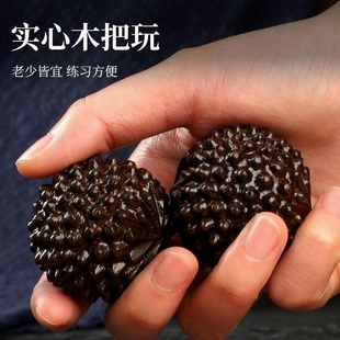 沉香木健身球手球老年实心盘把玩物件手转木质球榴莲保健球按摩球