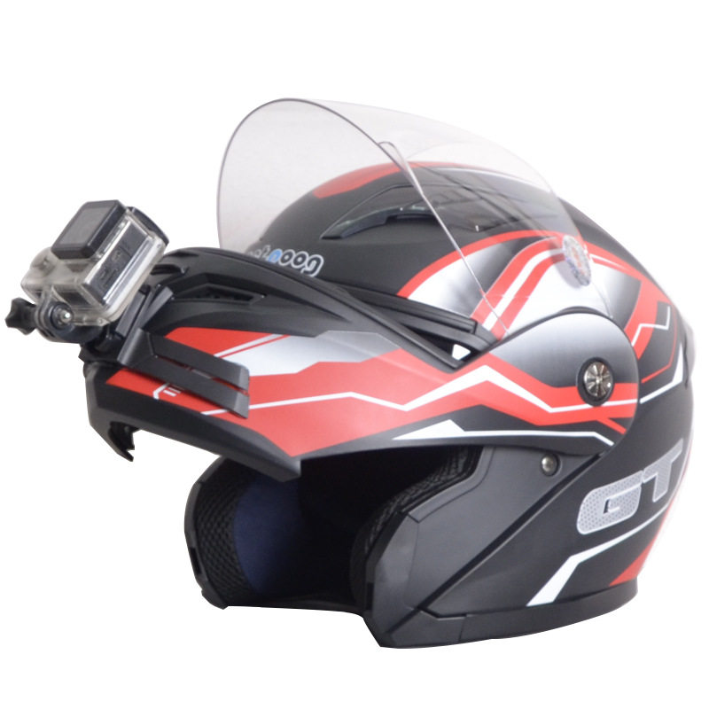 摩托车头盔拍摄支架骑行拍摄设备运动相机头盔下巴支架全景