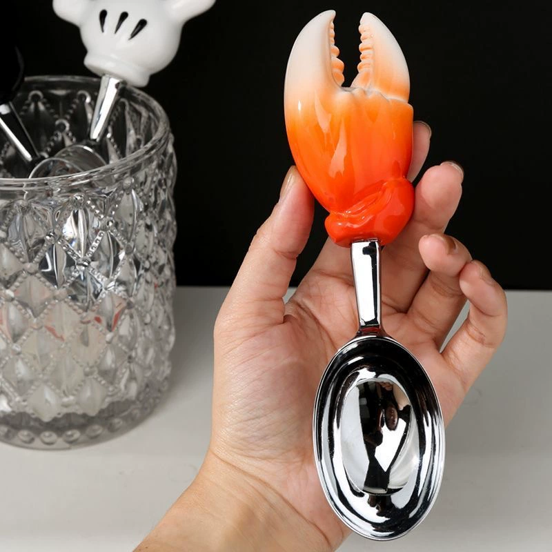 蟹钳勺子高颜值家用不锈钢汤勺