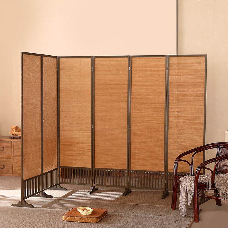 0A新中复式木古入UFB摆件遮挡屏风隔断玄关酒店办公户室实装饰竹
