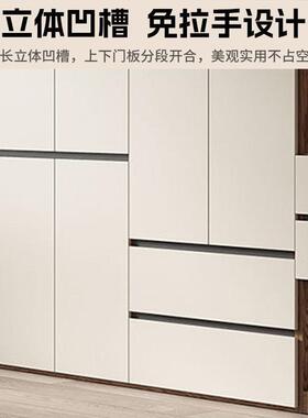 实木衣柜家用卧室全式免安装挂现轻LWF代简对开门柜子套约装奢收