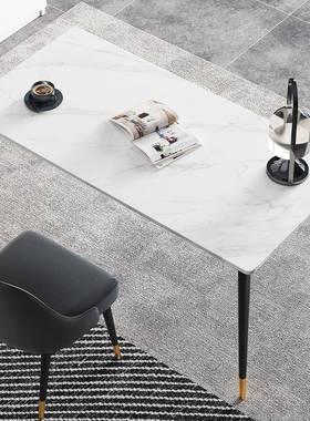 书型房岩板书桌极条简家用小户长TM-64102办桌公子轻奢简约现代台