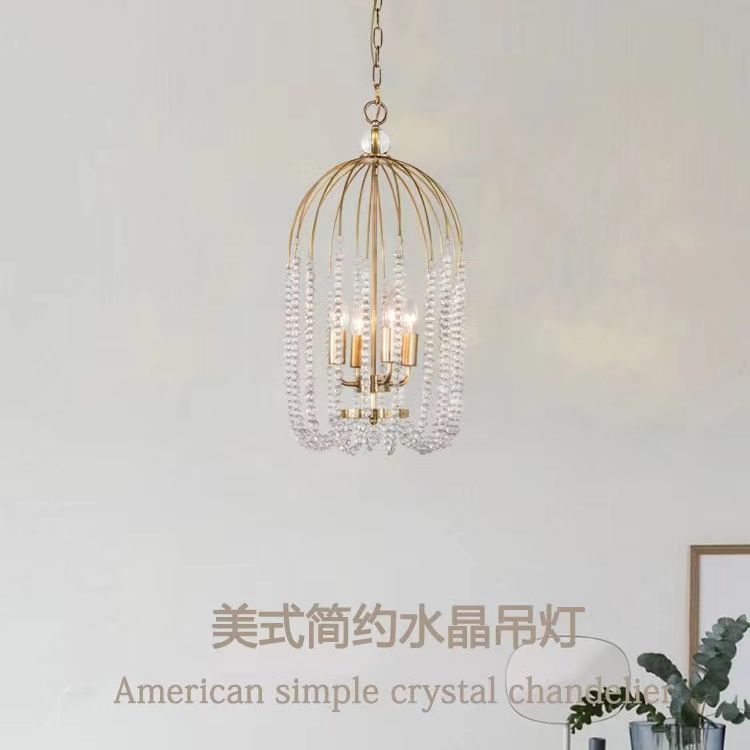 全铜美式轻奢后现代水晶吊灯