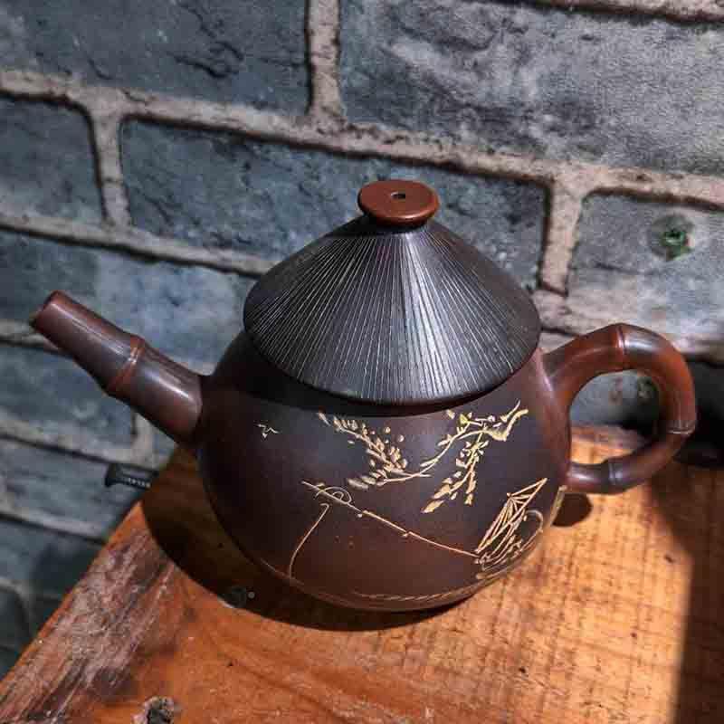 渔翁壶广西钦州坭壶兴陶茶纯张和大师级手工振复古大容量豪华泡茶