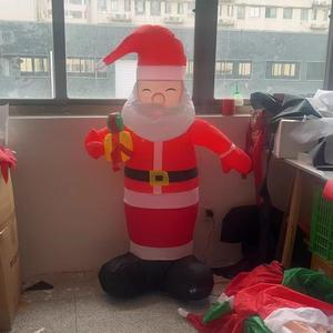 TTV.5米手拿礼1圣包诞老人LED发光灯光气模坐充气圣诞老人装式饰