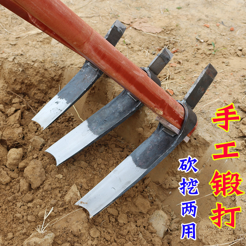 挖冬笋挖树桩锄头老式家用种菜两用锻打镐头农用工具大全图片