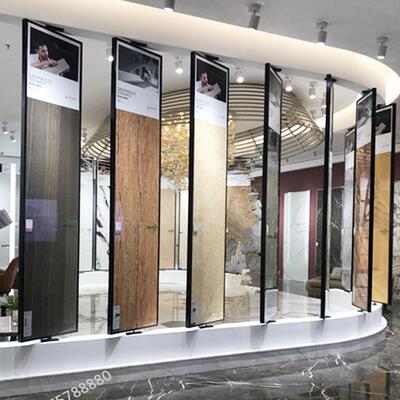 三面旋转瓷砖样木地板展多功落地式艺MY-6523术漆涂料品能架展示