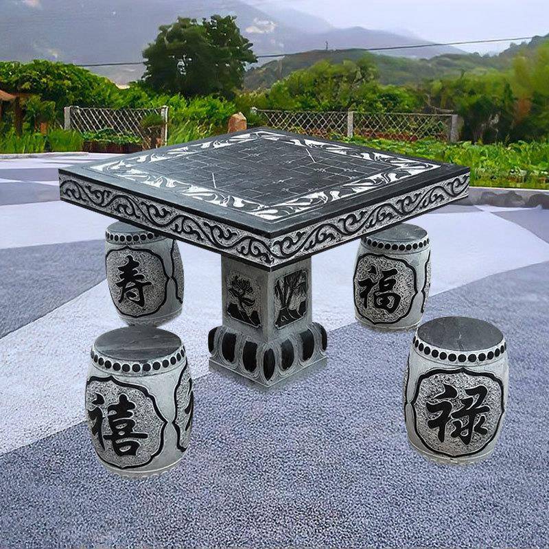 石桌石S-02凳户庭院花园家中式茶台石桌凳天然石材雕刻外用休闲摆