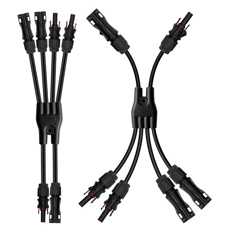 光伏Y型6通4转2带线接头