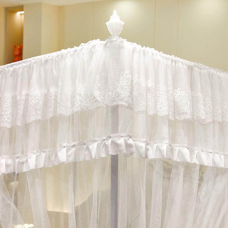 纯色简家约宫廷蚊上三开门落地帐款加大HQF加高家用蚊帐床用品南