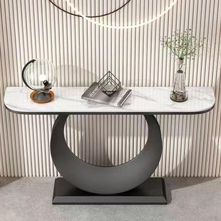 意式 岩板玄关桌端MGI景约台入户柜条现代简轻窄奢客厅靠墙桌案