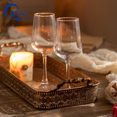 复古铁艺盘做旧装面包盘盘托收纳圆形托A2847盘拍摄道具美食果饰