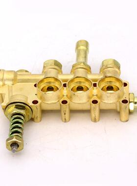 INX高压清洗机洗车机头维修零件家用38成0泵铜块铜泵头总配气室座