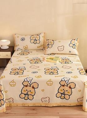 清A类加厚纯卉棉毛床单单件100全fm011500棉儿童新花被单枕磨套三