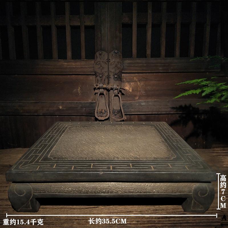 厂摆家仿石雕青石素面方桌古茶桌茶盘石桌中式无复陈古设设装饰