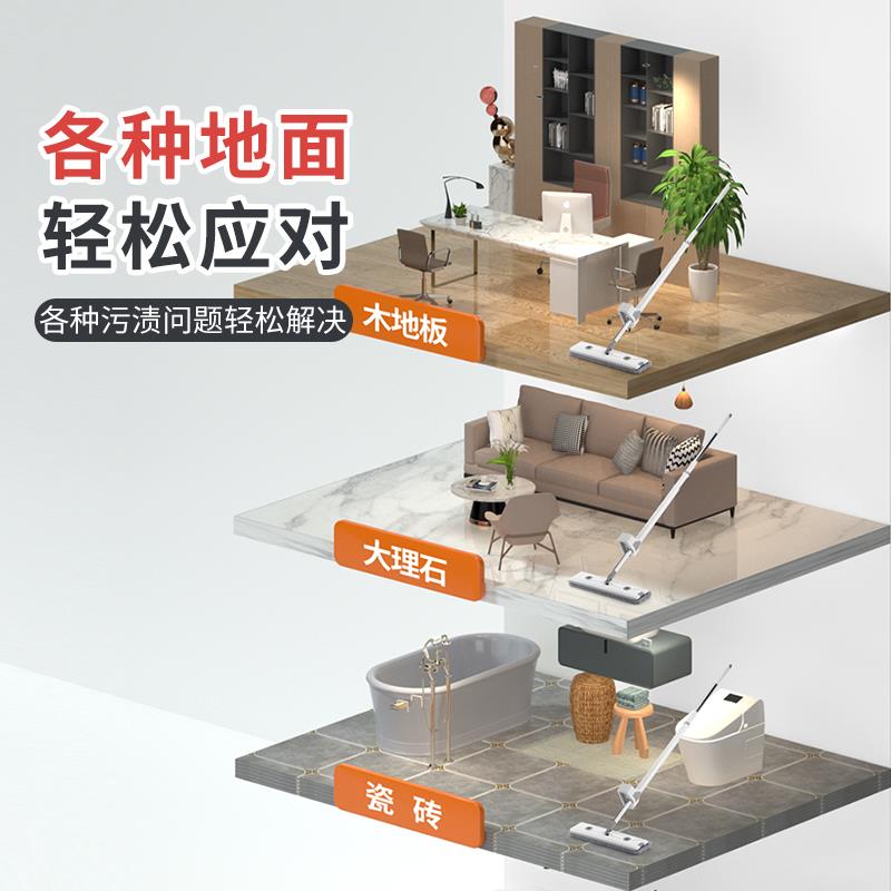 免手洗平板拖把新款家用一拖懒人净加大吸水地拖拖布拖地北秦