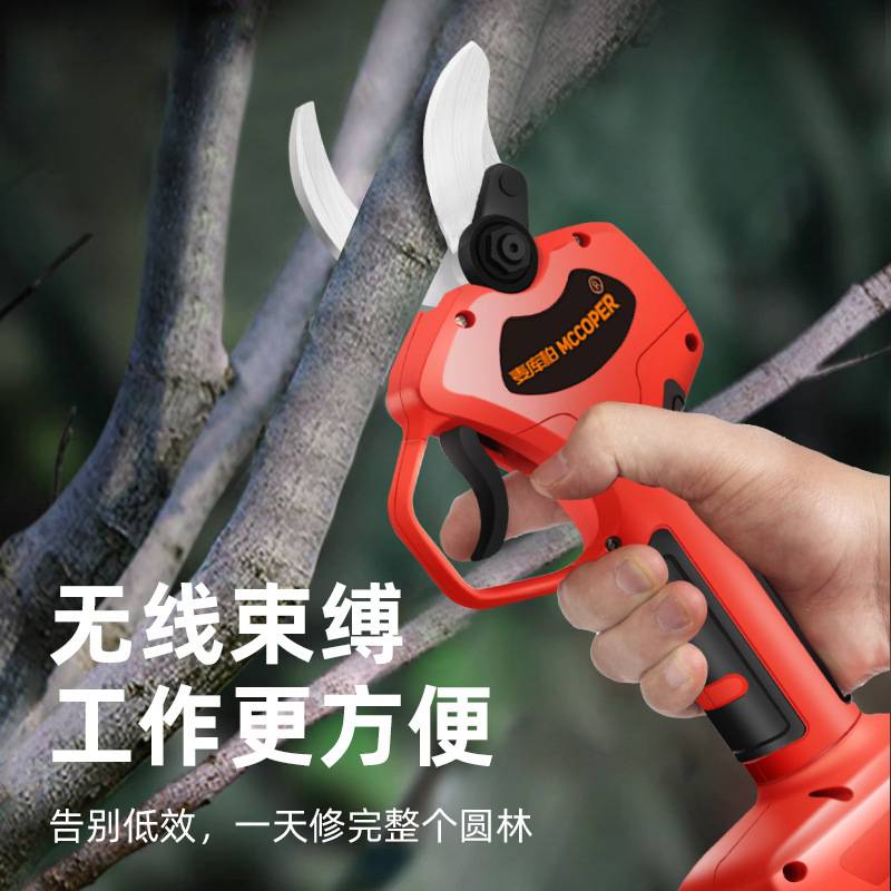 行家选果树粗枝电动修枝剪家用园林花园锂电剪充电式多功能树枝剪
