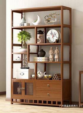 新中式古架茶酒柜多客厅摆放RIJ柜博宝阁紫砂壶子展示柜