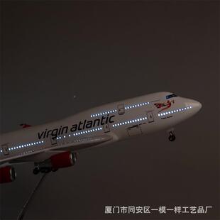 带轮子带灯维珍航空音747客波机TSE模0747民航飞机仿真B747型-40