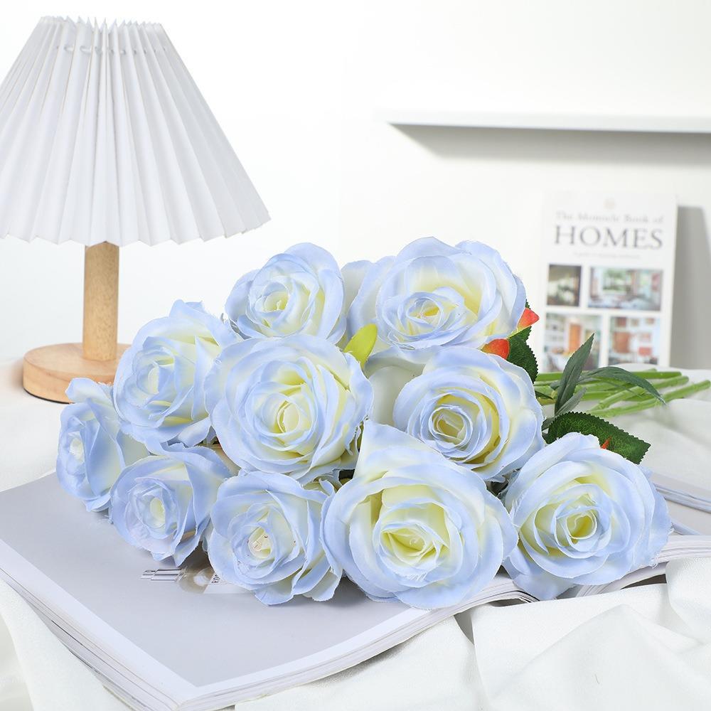 冰蓝仿真花档10.18（4创意玫瑰花仿真花高花束碎摆件家居客厅餐桌