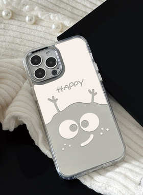 CozyCover ins风简约镜面小怪兽适用苹果17promax手机壳iphone13新款15pro女14创意16pm补妆镜子12韩系小众11