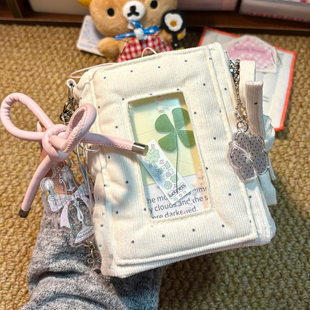 简约波点白色灯芯绒m5活页手账本韩版 高颜值学生便携日记事笔记本