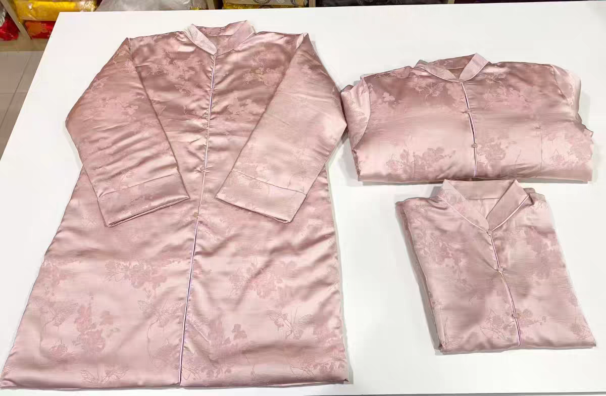 高档真丝年轻女寿衣七件套全套